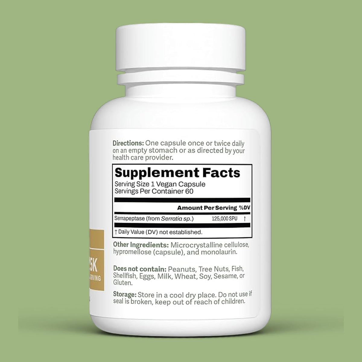 Dr. Murray's Ultra Clean 125,000 SPU Serrapeptase Clinical Strength - Proteolytic Enzyme | Acid-Resistant Vegan Capsules | GMP Certified | Third-Party Tested | 30 Count