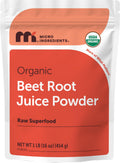 Micro Ingredients Organic Beet Root Juice Powder, 1 Pound | Water Soluble, Raw Beet Supplement | Powder Drink Mix for Smoothies & Recipes | Non-GMO, Vegan Friendly, Plant Based