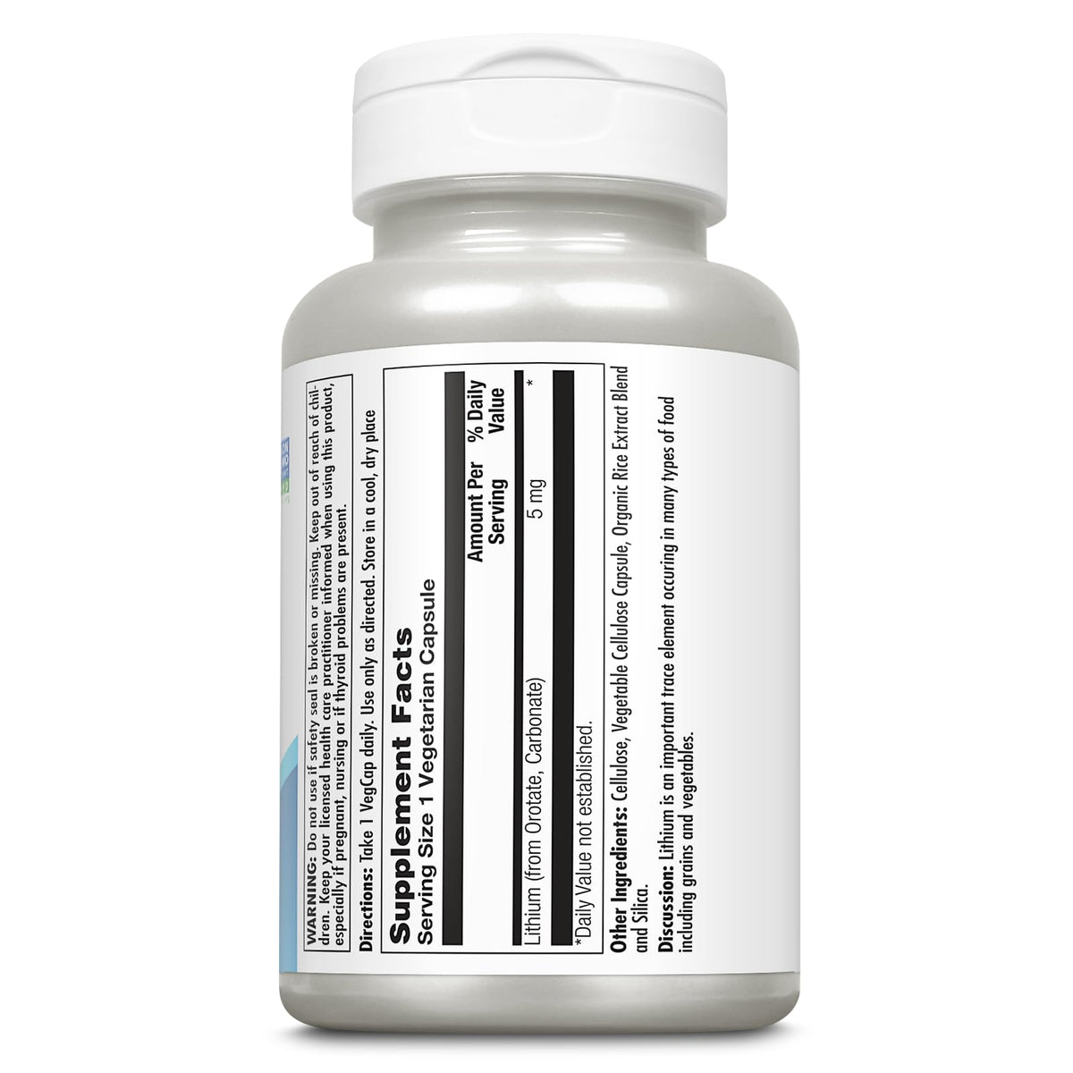 KAL Lithium Orotate 5mg, Low Dose Lithium Supplement for General Wellness Mood Support, Highly Bioavailable, Vegan, 60-Day Guarantee, 180 Servings, 180 VegCaps