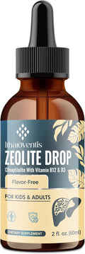 Itharoventis Clinoptilolite Zeolite Drops with B12 & D3, 2 Fl Oz | Liquid mineral formula with methyl B12 and vitamin D3