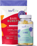 Bari Life Just One, Once Daily Bariatric Multivitamin with Iron (90 Tablets) and BariBurst Calcium Citrate Soft Chews for Gastric Bypass, Gastric Sleeve and Duodenal Switch (Fruit Punch)