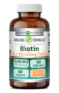 Amazing Formulas Biotin 10,000 mcg | Fast Dissolve Tablets | Non-GMO | Gluten Free Supplement | Made in USA (Strawberry, 60 Count)
