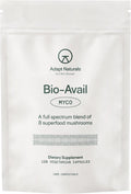 Adapt Naturals Bio-Avail Myco, 8-in-1 Superfood Mushroom Supplement Complex | Lions Mane, Chaga, Cordyceps, Reishi, Shiitake, Tremella, Turkey Tail, Maitake - Immune & Cognitive Function - 30 Day Supply