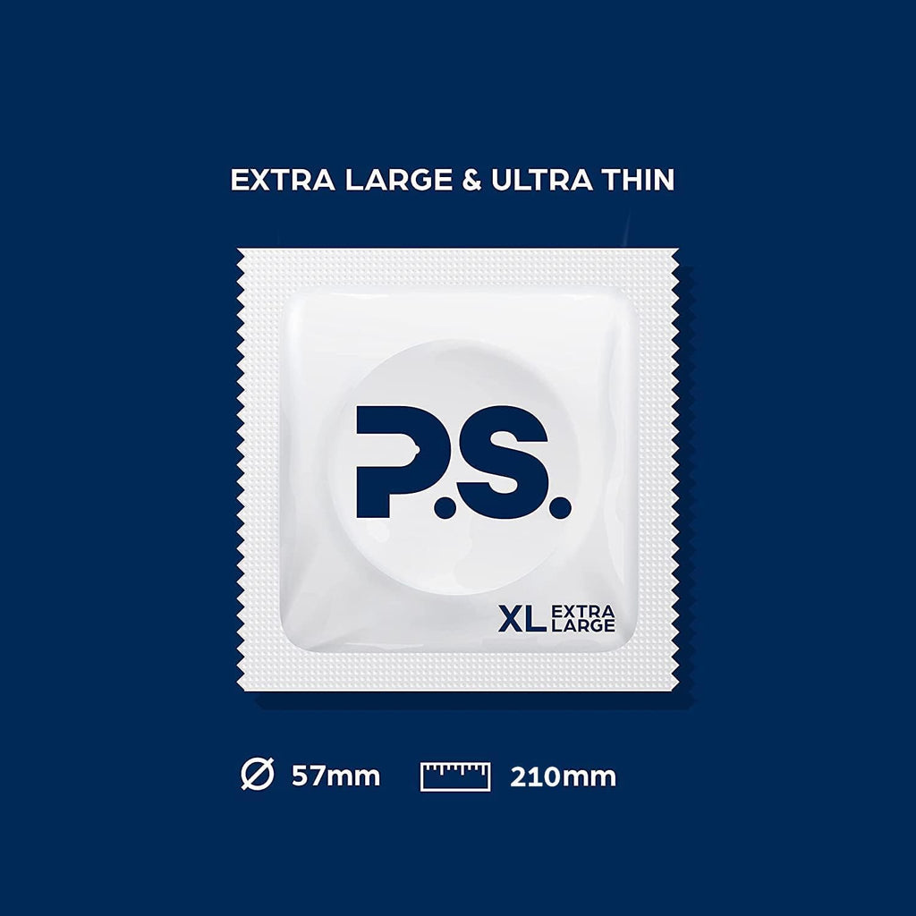 PS Condoms Exceptionally Thin Latex Condoms, Clean & Odorless, 12 Pack | Individually tested, 0.045 mm natural rubber, 40% thinner, lubricated, vegan, and free of PFAS, gluten, glycerin and parabens