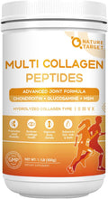 NATURE TARGET Multi Collagen Peptides Powder for Women Men, 50 Servings | Hydrolyzed Collagen Types I II III V X with Hyaluronic Acid & MSM for Skin, Hair, Nails & Joint, Non-GMO