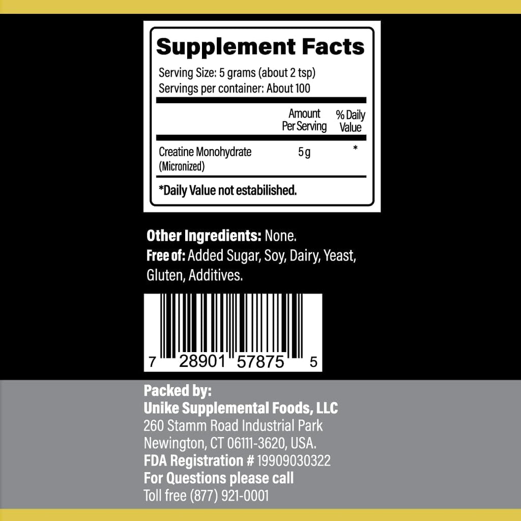 Pure Creatine Monohydrate Powder Supplement, Unflavored, Supports Bulk Muscle Energy, Recovery, & Strength - Creatine Supplement for Men & Women - 500G, 5000mg Per Serv (5g) - 100 Servings