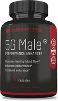 Supernatural Man 5G Male Natural T Booster Enhancing Supplement for Blood Flow, Stamina, Strength & Endurance Ginseng, Garlic, Ginkgo, Ginger Root, Vitamin D - Supports Healthy Males - 30 Capsules
