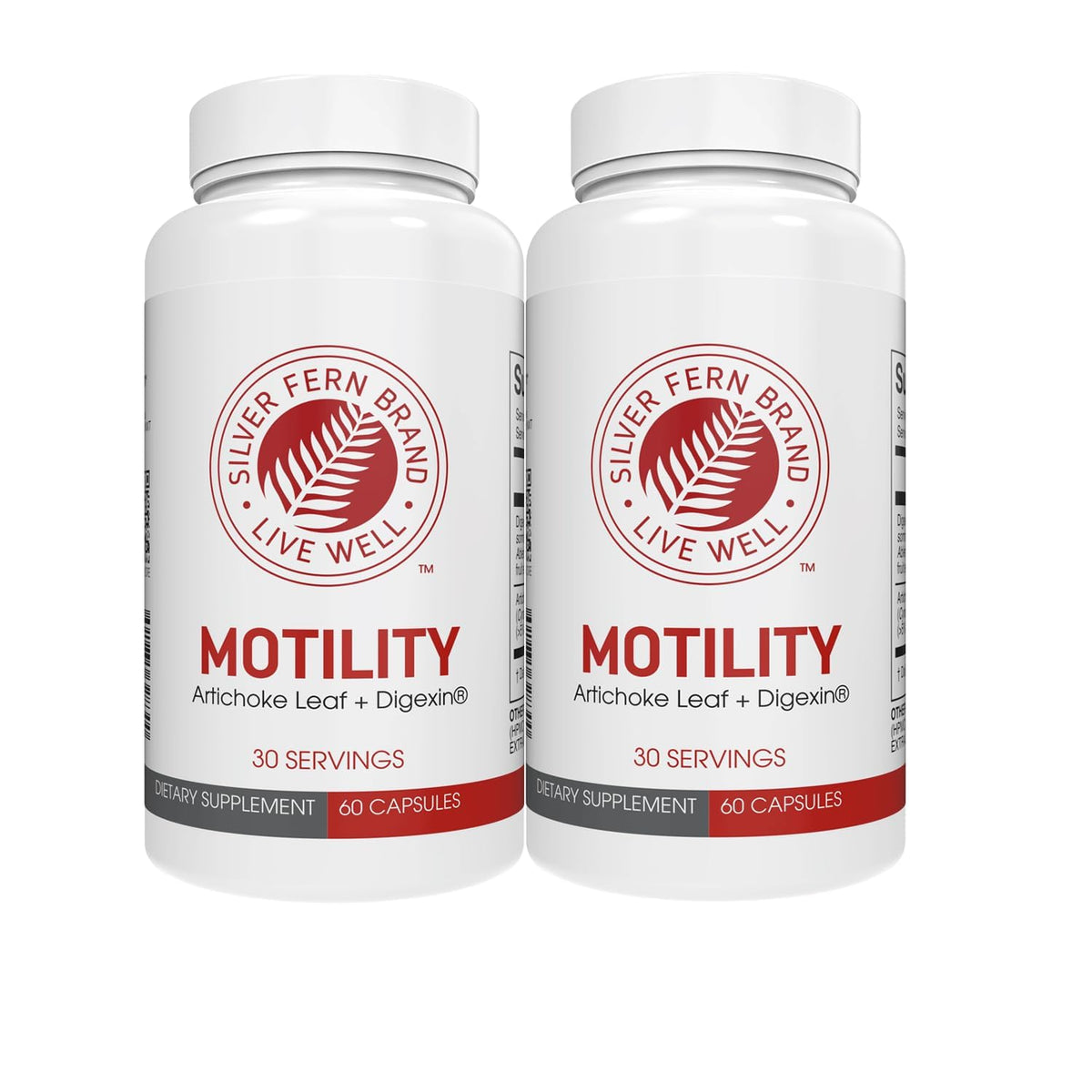 Silver Fern Motility- Non-Laxative Constipation and Slow Motility Boost | 60 Capsules, 30 Day Supply - Contains Artichoke Leaf, Tender Okra Pods, & Winter Cherry