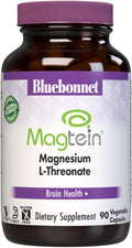Bluebonnet Nutrition Magtein Magnesium L-Threonate, Brain Health*, Non-GMO, Vegan, Kosher Certified, Gluten-Free, Soy-Free, 90 Vegetable Capsules, 30 Servings