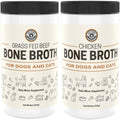 Beef and Chicken Bone Broth Powder Combo for Dogs and Cats – Human Grade Grass-Fed Bone Broth for Picky Eaters – Supports Joints and Gut Health – Dog Food Toppers