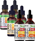 NUSAVA Vitamin B12 Liquid Drops, Strawberry Flavored D3 K2 & Vanilla Flavored D3 K2 Bundle — Daily Wellness Liquid Vitamins for Energy & Immune Support — Non-GMO, Gluten-Free, 2pk Each
