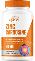 Zinc Carnosine 86 mg – Clinically Studied Zinc + L-Carnosine Complex for Gut Lining & Stomach Support | 120 Capsules (60-Day Supply) | Digestive Comfort, Mucosal Repair & Balance | Non-GMO