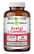 Amazing Formulas Acetyl L-Carnitine | 1500 per Serving Supplement | Vegetarian Capsules | Non-GMO | Gluten-Free | Made in USA (1 Pack | 120 Count)