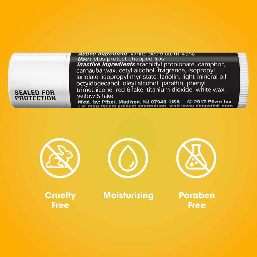 ChapStick Bulk Lip Balm, Classic Original 12-Count – Lip Moisturizer for Dry Lips, 0.15 Oz Ea