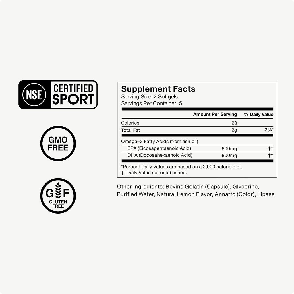 Momentous Omega-3 Fish Oil 1,600 mg & Vitamin D3 Supplement - Daily Omega-3 Supplement for EPA & DHA & 5,000 IU Capsules to Support Foundational & Joint Health - NSF Certified, GMO-Free, Gluten-Free