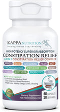 KAPPA NUTRITION Constipation Relief Supplement – Gentle Colon Cleanse for Regularity & Gut Health – Non-Habit Forming Formula with Fiber, Herbs & Probiotics – Non-GMO, 60 Capsules