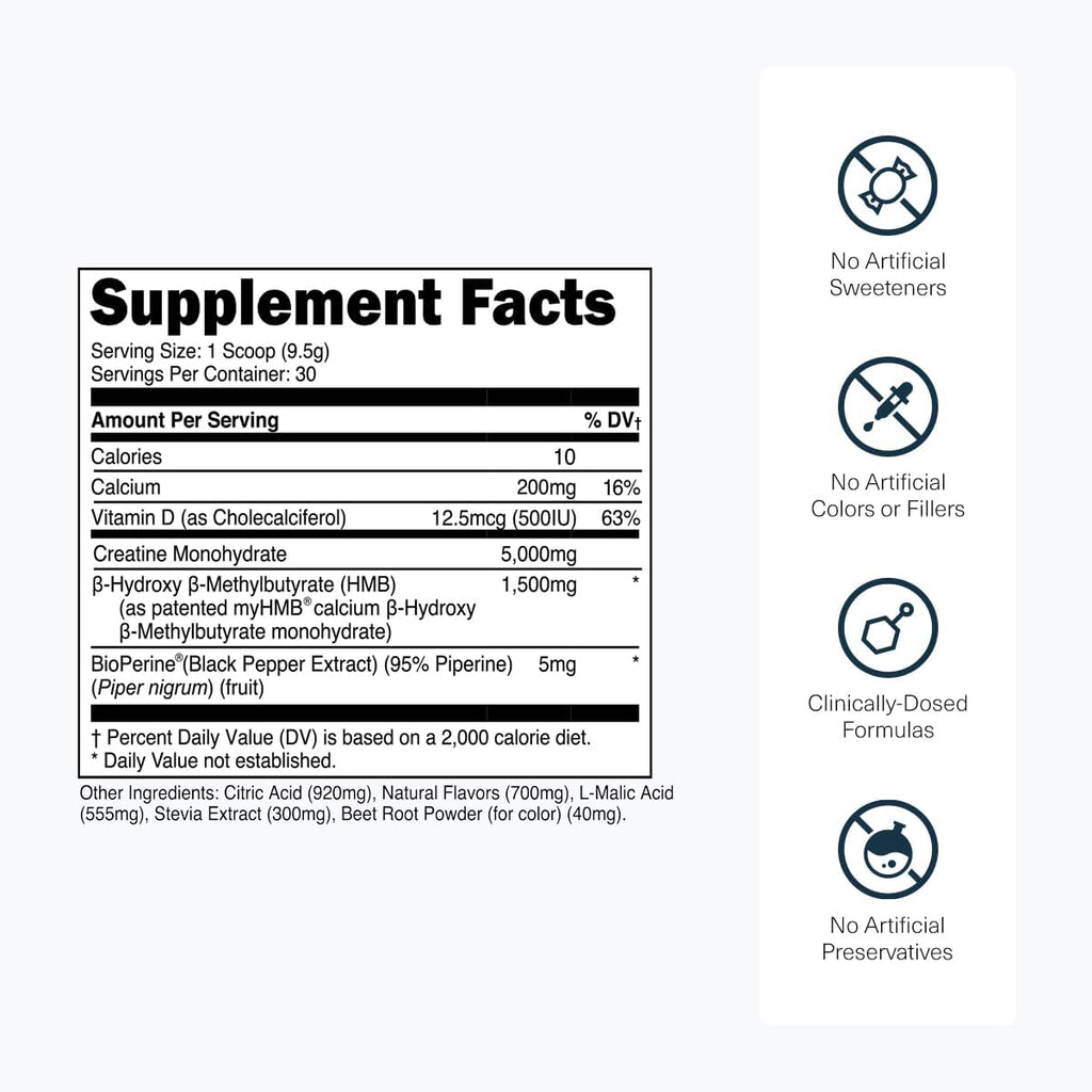 Transparent Labs Hydrate Electrolytes Powder (40 Servings, Tropical Punch) & Creatine HMB (30 Servings, Strawberry Lemonade)