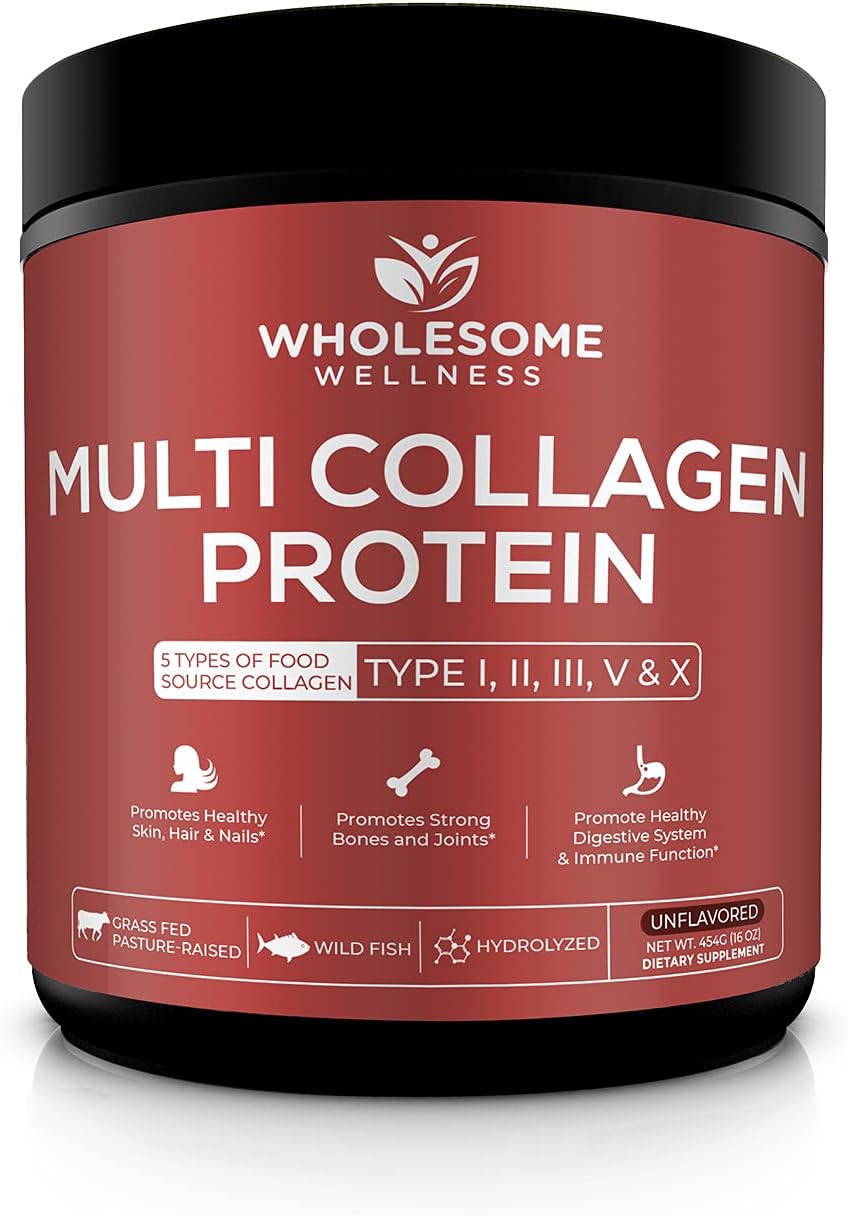 Wholesome Wellness Liposomal Vitamin C Capsules + Multi Collagen Protein Powder Hydrolyzed Bundle