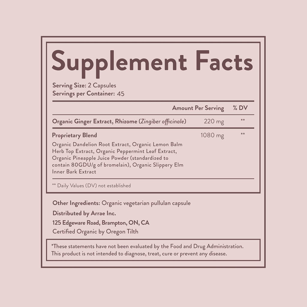 Bloat Capsules - Debloat Supplement for Women, Ginger & Bromelain, 90ct