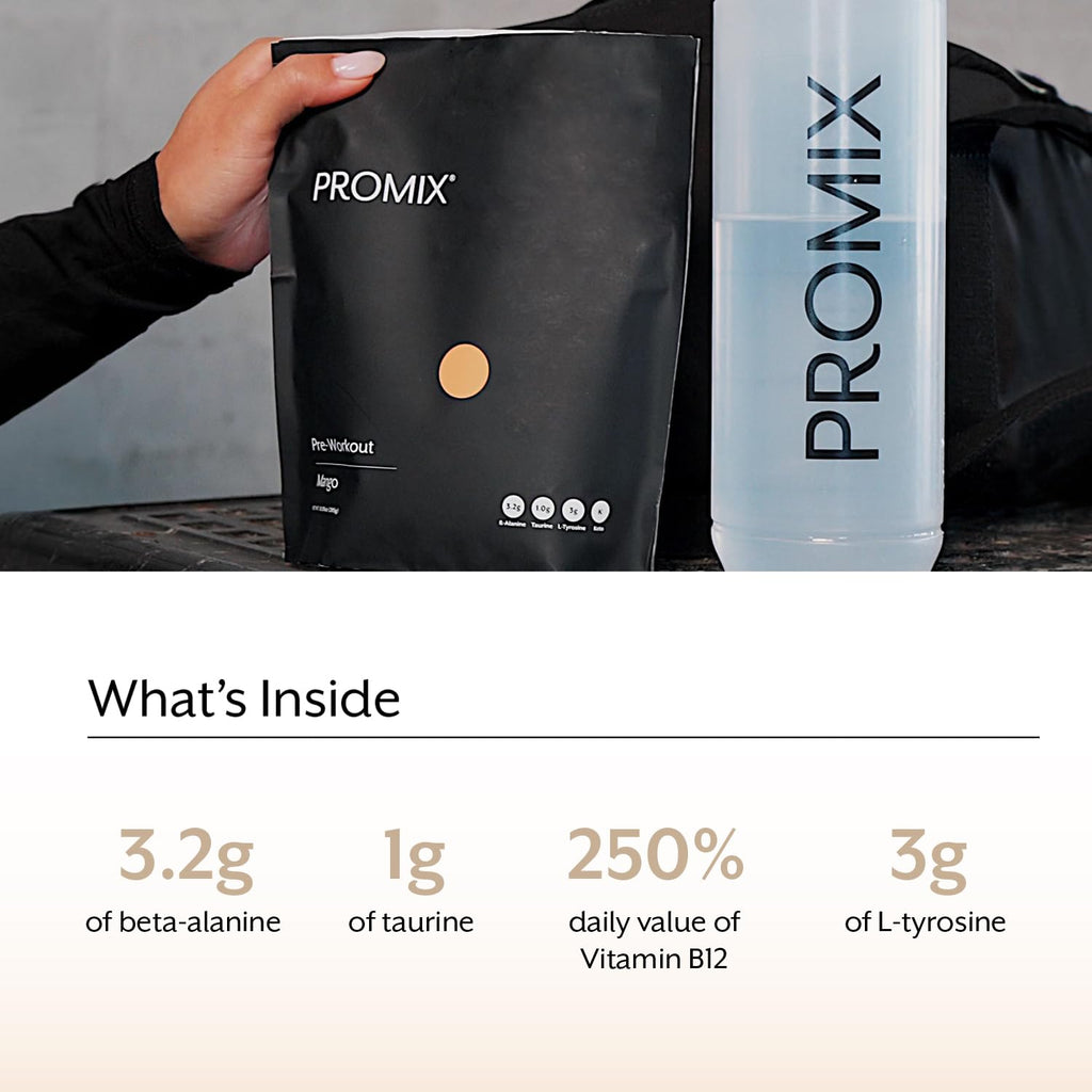 ProMix Nutrition Pre-Workout - Maximize Focus and Performance - Free of Stevia, Xanthan Gum, Soy, Gluten and GMOs - Mango - 30 Servings (Pack of 1)