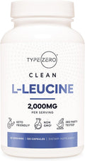 Type Zero L-Leucine Capsules (2000mg) 120 Capsules, 30 Servings