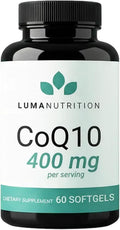 Luma Nutrition CoQ10 400mg Softgel Supplement - 60 Liquid Softgels
