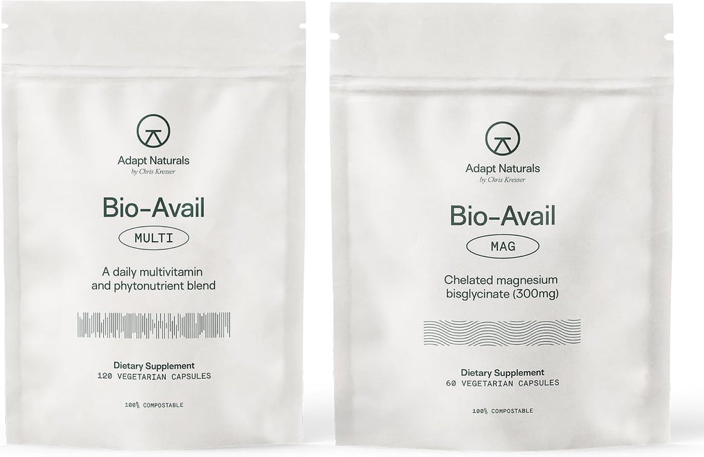 Adapt Naturals Daily Wellness Bundle – Bio-Avail Multivitamin & Magnesium Glycinate Supplement for Men & Women – 30-Day Supply
