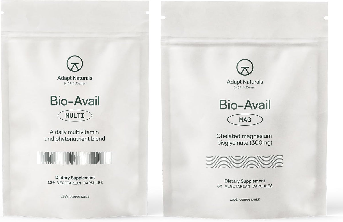 Adapt Naturals Daily Wellness Bundle – Bio-Avail Multivitamin & Magnesium Glycinate Supplement for Men & Women – 30-Day Supply