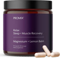 Promix Nutrition Relax | Sleep + Muscle Recovery | Magnesium Bisglycinate Chelate + Organic Lemon Balm Extract - 90 Count Capsule