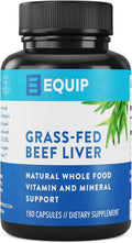Equip Foods Grass-Fed Beef Liver | Natural Desiccated Beef Liver Supplement | Support Heart Health, Brain Function, Digestion, Metabolism, Immunity, Detoxification | 180 Capsules, 30 Servings