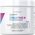 Livingood Daily Creatine + Magnesium Powder, Unflavored | 5g Micronized Creatine Monohydrate with Magnesium for Energy, Muscle Recovery & Performance | 30 Servings