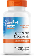 Doctor's Best Quercetin Bromelain, Immunity Support Capsule, Heart, Joint & Healthy Respiratory System, Non-GMO, Vegan, Gluten Free, Soy Free,180 VC