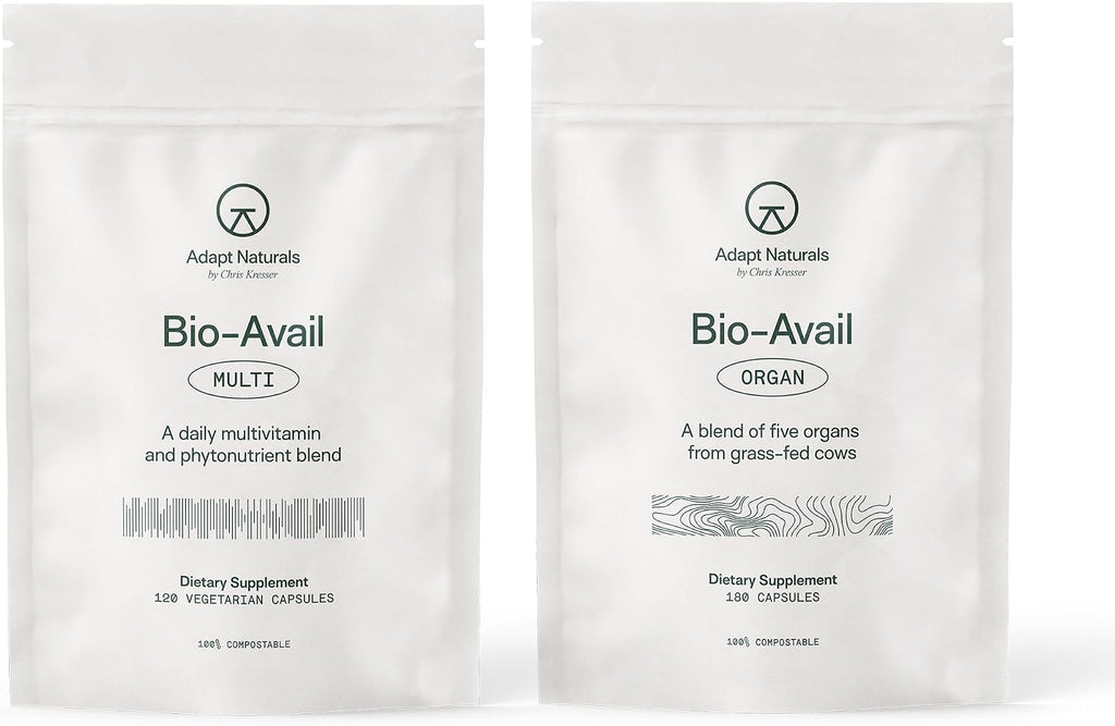 Adapt Naturals Foundational Nutrition Bundle – Bio-Avail Multivitamin & Organ Supplement with Grass-Fed Liver, Heart, Kidney & More – 30-Day Supply