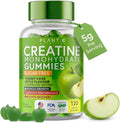 Creatine Monohydrate Gummies Sugar Free – 5000mg (5g) Per Serving (4 Gummies), 120 Count – Crisp Sour Green Apple Flavor – No Mixing – Vegan Creatine Gummies for Men & Women, Non-GMO, Gluten Free