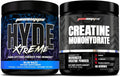 PROSUPPS Hyde Xtreme Hard-Hitting Energy Pre-Workout, Blue Razz, and Creatine 300 Bundle