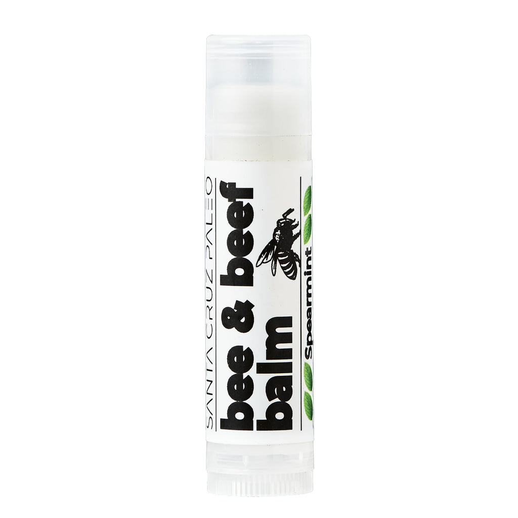 Santa Cruz Paleo Grass Fed Beef Tallow & Beeswax Lip Balm, 1 Pack, Beef Tallow for Skin Care Moisturizer, Hypoallergenic for Sensitive Skin, Long Lasting & Vitamin Rich, Unflavored