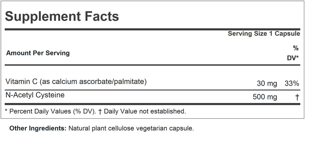 ANDREW LESSMAN ProCaps NAC 500 N-Acetyl Cysteine, 60 Capsules | 500 mg of N-Acetyl Cysteine to support glutathione production, antioxidant defenses and cellular health.