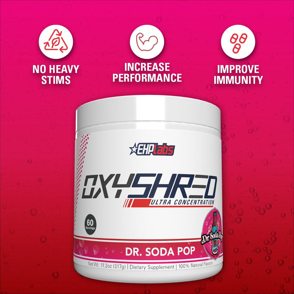 EHP Labs OxyShred Pre Workout Powder - Preworkout Powder with L Glutamine & Acetyl L Carnitine, Energy Boost Drink - Cosmic Blast, 60 Servings
