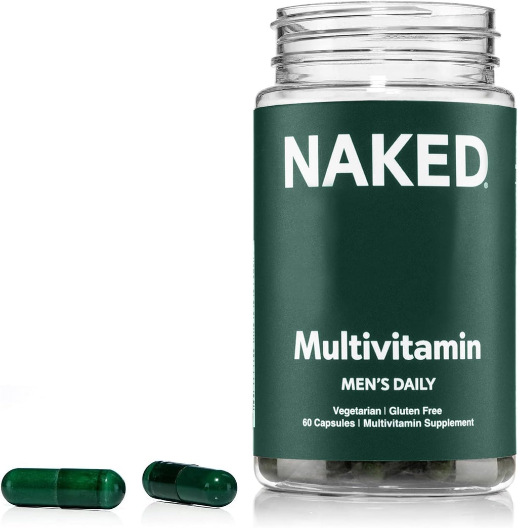 NAKED Men’s Multi – Daily Multivitamin for Men – A, C, E, Selenium, Zinc, Fruit and Super Green Extracts and More to Boost Immune Support – Gluten-Free and Vegetarian Daily Vitamins – 60 Capsules