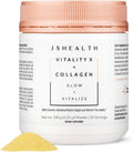 JSHealth Marine Collagen Powder for Women. 3g Hydrolyzed Collagen with Vitamin C, E, Astaxanthin. 10 Beauty Ingredients. Citrus Tropical Flavor (30 Servings)