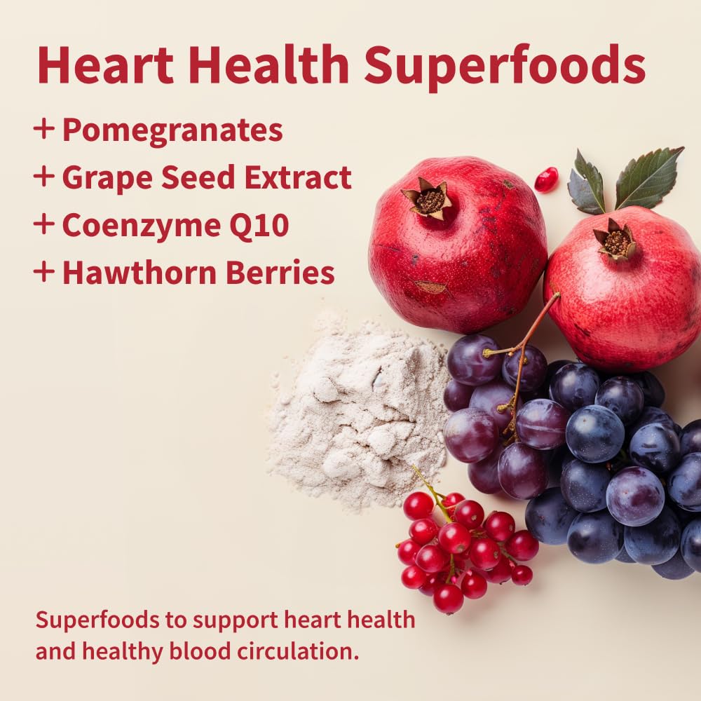 Snap Supplements Heart Health Gummies, CoQ10, Sugar-Free, 60 Vegan Gummies | Blood Circulation Supplements, Heart Health Supplements, Blood Flow Supplement, Gluten-Free, Non-GMO, Grapeseed, Blueberry
