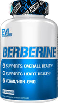 Evlution Nutrition Berberine - Supports Heart Health & Overall Health - 500mg Pure Berberine Per Serving - Vegan Formula - Non-GMO - Dietary Supplement - 60 Servings - 60 Veggie Capsules