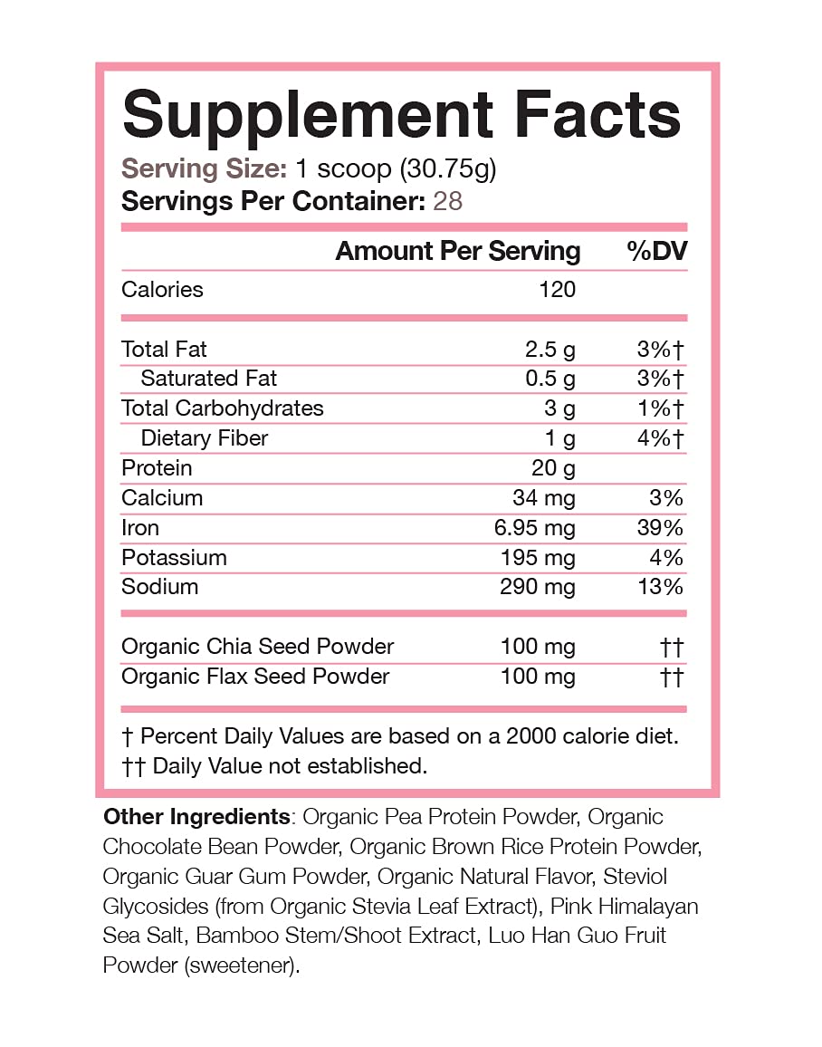 Love Sweat Fitness Organic Vegan Protein Powder for Women | 20g Plant Protein | No Bloat, No Chalk | Vanilla | Sugar Free, Gluten Free, Non-GMO | 28 Servings