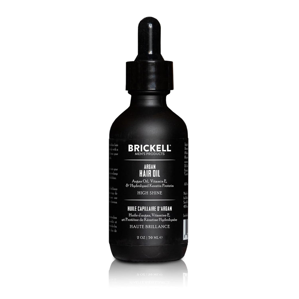 Brickell Men's Argan Oil for Hair, Lightweight Hair Oil Treatment For Men, With Argan Oil, Hydrolyzed Proteins, and Vitamin E, 2 Ounce, Scented