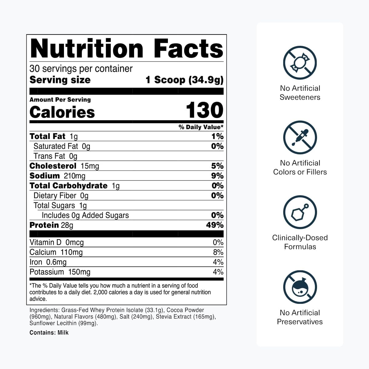 Transparent Labs Grass-Fed Whey Protein Isolate (30 Servings, Milk Chocolate) & Grass-Fed Whey Protein Isolate (30 Servings, Oatmeal Chocolate Chip Cookie)