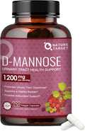NATURE TARGET D-Mannose 1200mg Supplements with Cranberry - 120 Capsules | D Mannose for Women Promotes Urinary Tract Health, Bladder Cleanliness & Antioxidant Support - Non-GMO, Gluten-Free & Vegan
