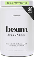 BEAM Collagen Powder, Collagen for Women, Collagen with Hyaluronic Acid, Collagen Peptides Type 1 and 3, with Biotin, Grass Fed Bovine, Third-Party Tested, Best for Coffee, Vitamin C, 30 Servings