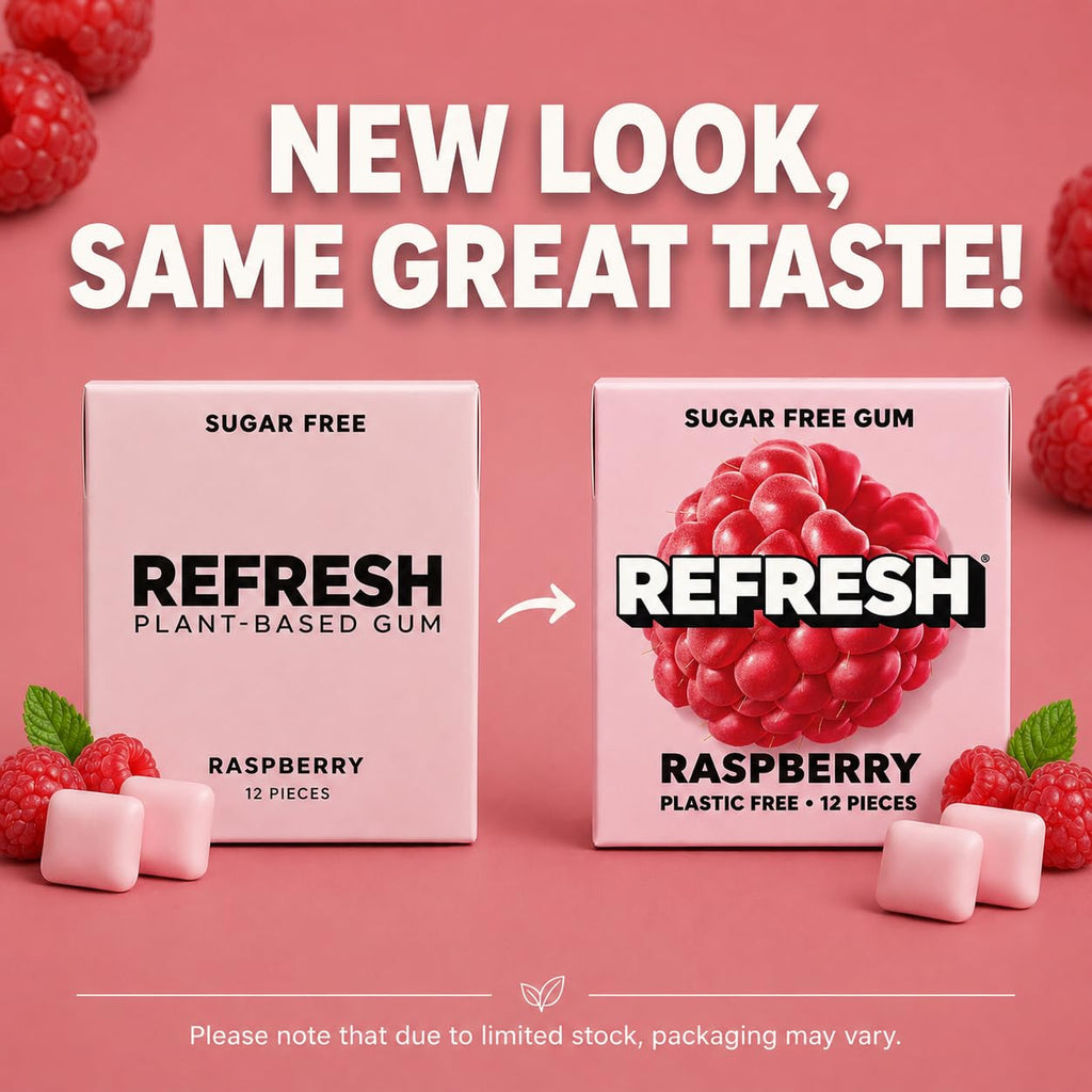 Refresh Sugar Free Chewing Gum with Xylitol, Garden Mint, 12 Pack