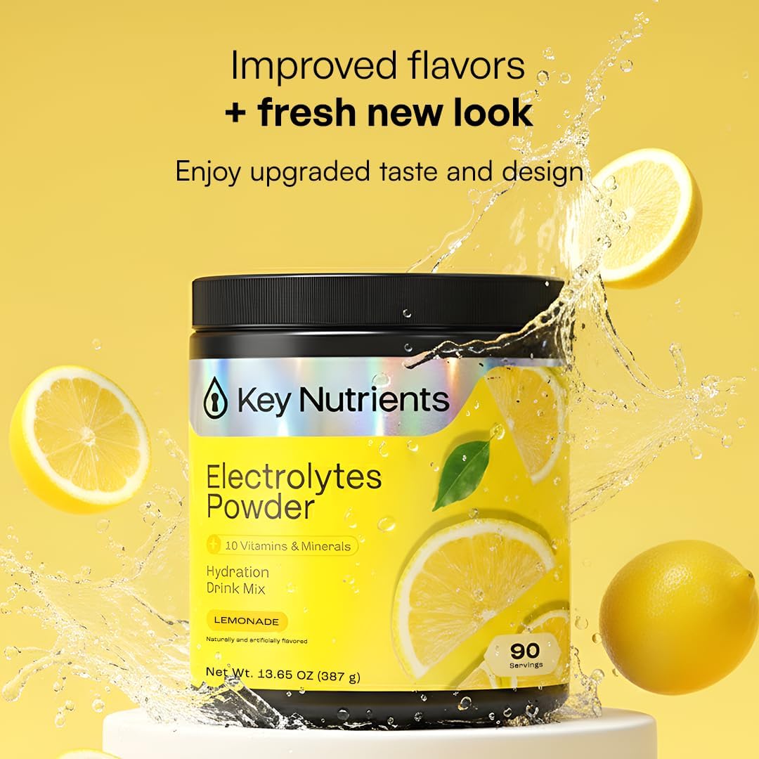 KEY NUTRIENTS Potassium Multivitamin Electrolytes Powder, Lemonade, 90 Serv