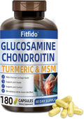 Glucosamine Chondroitin MSM, Turmeric & Boswellia, 180 Count | Joint & Cartilage Support, Daily Joint Care, Non-GMO, Gluten Free, Easy-to-Swallow Capsules, Clean Formula, 60-Day Supply